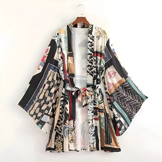 Multi-coloured Colourful Beach Kimono