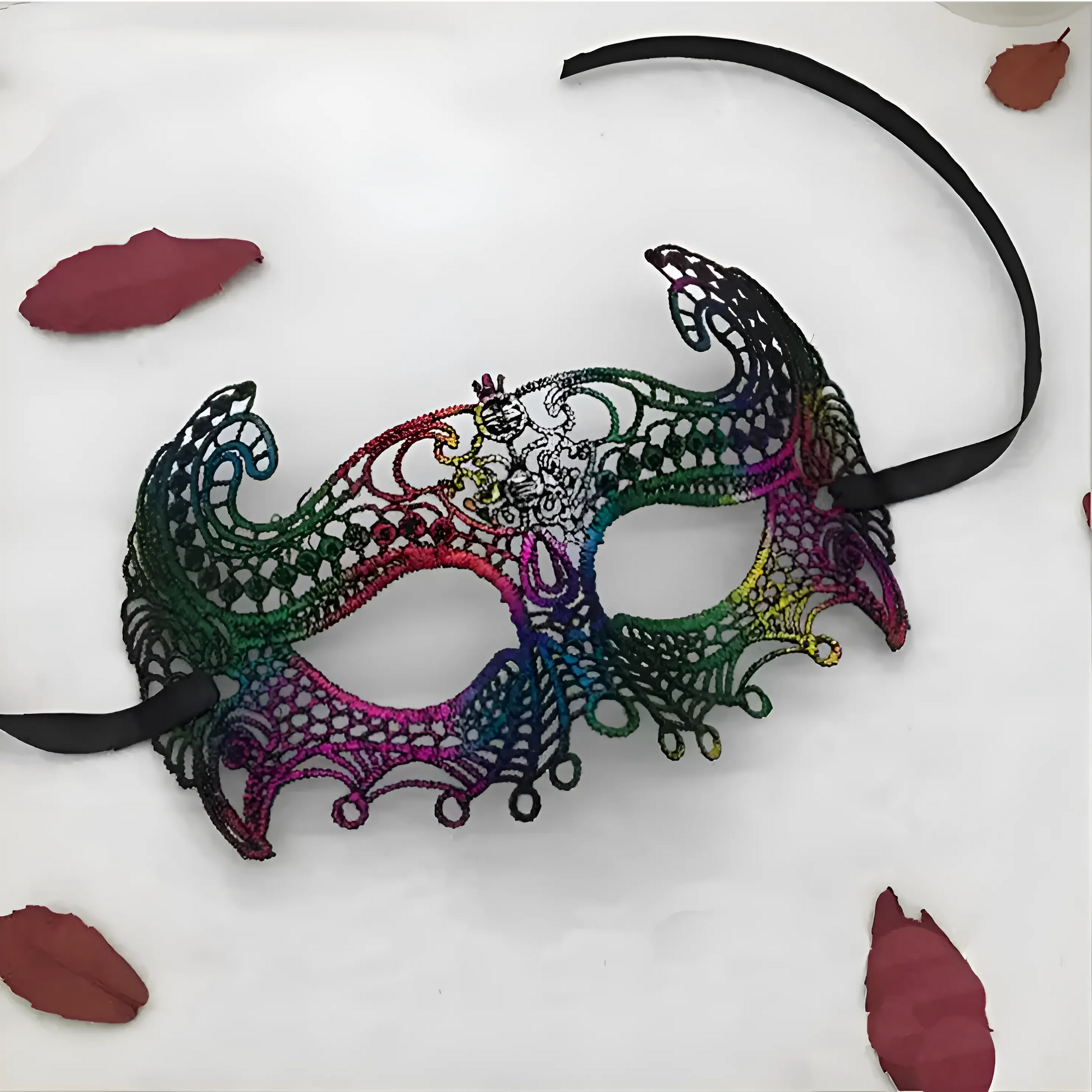 Multi-coloured Lace Mask