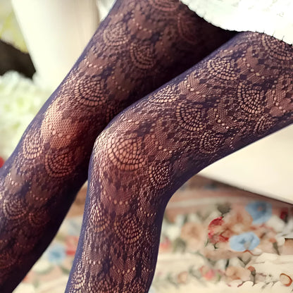 Navy Lace Women's Tights