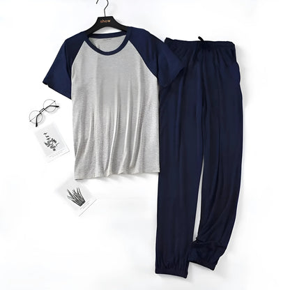 Navy Men's Two-Tone Pyjama Set