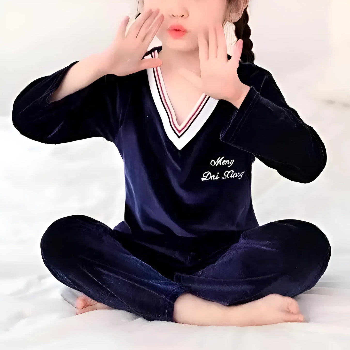 Navy Velvet Children's Pyjamas