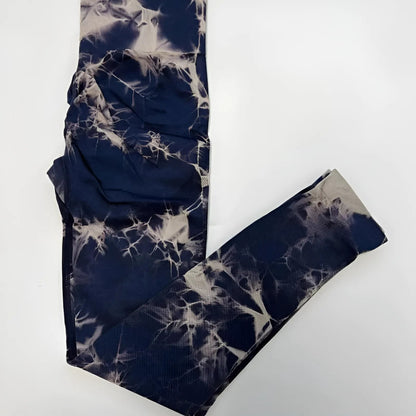 Navy Women's Leggings with Decorative Pattern