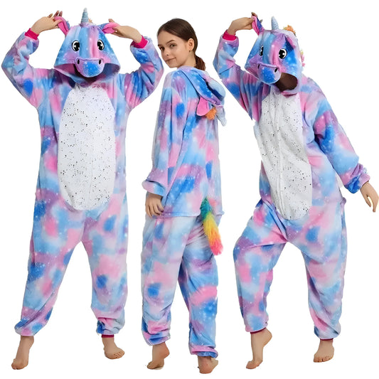 Niebieski Onesie jednorożec galaxy