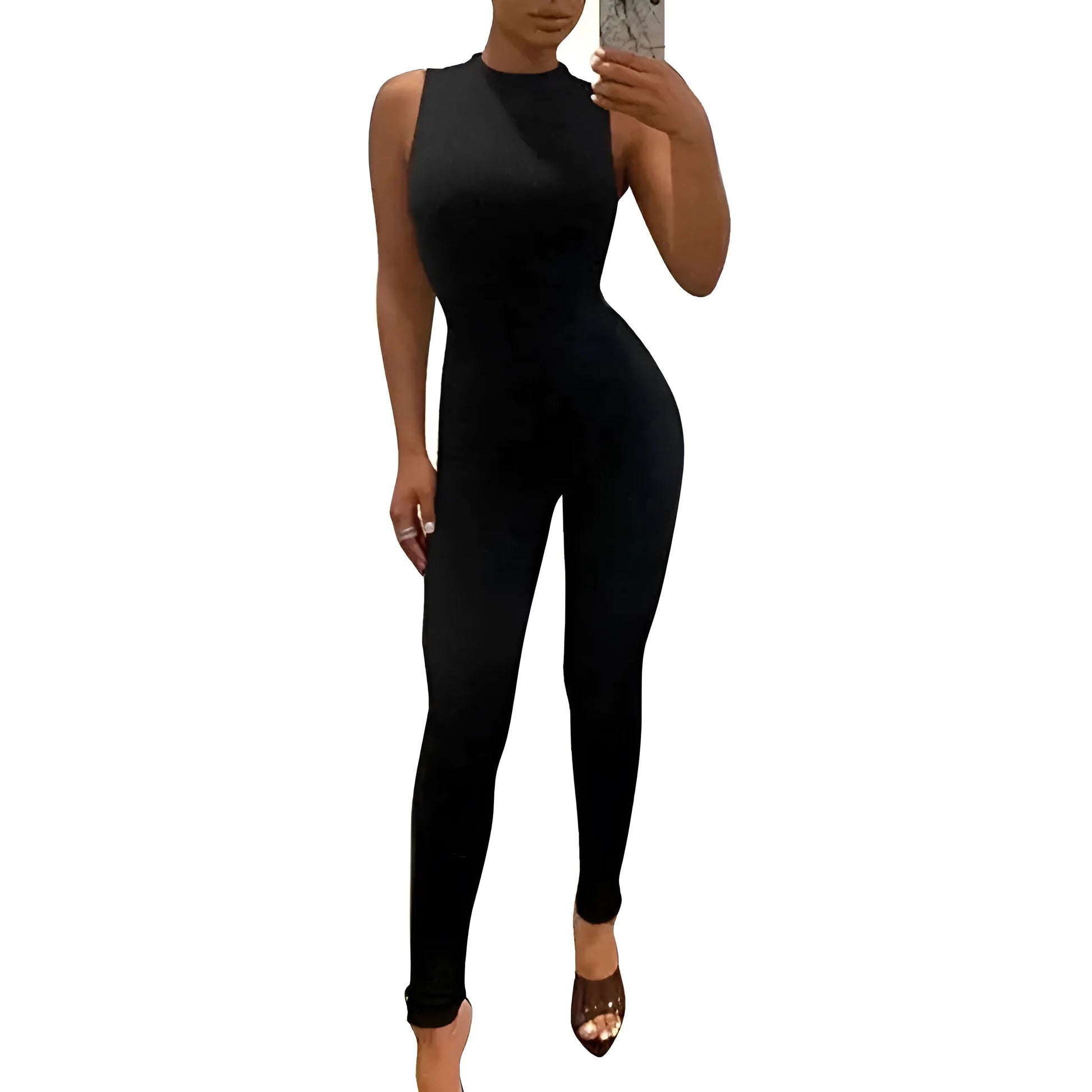  One-Piece Sports Outfit with High Neck