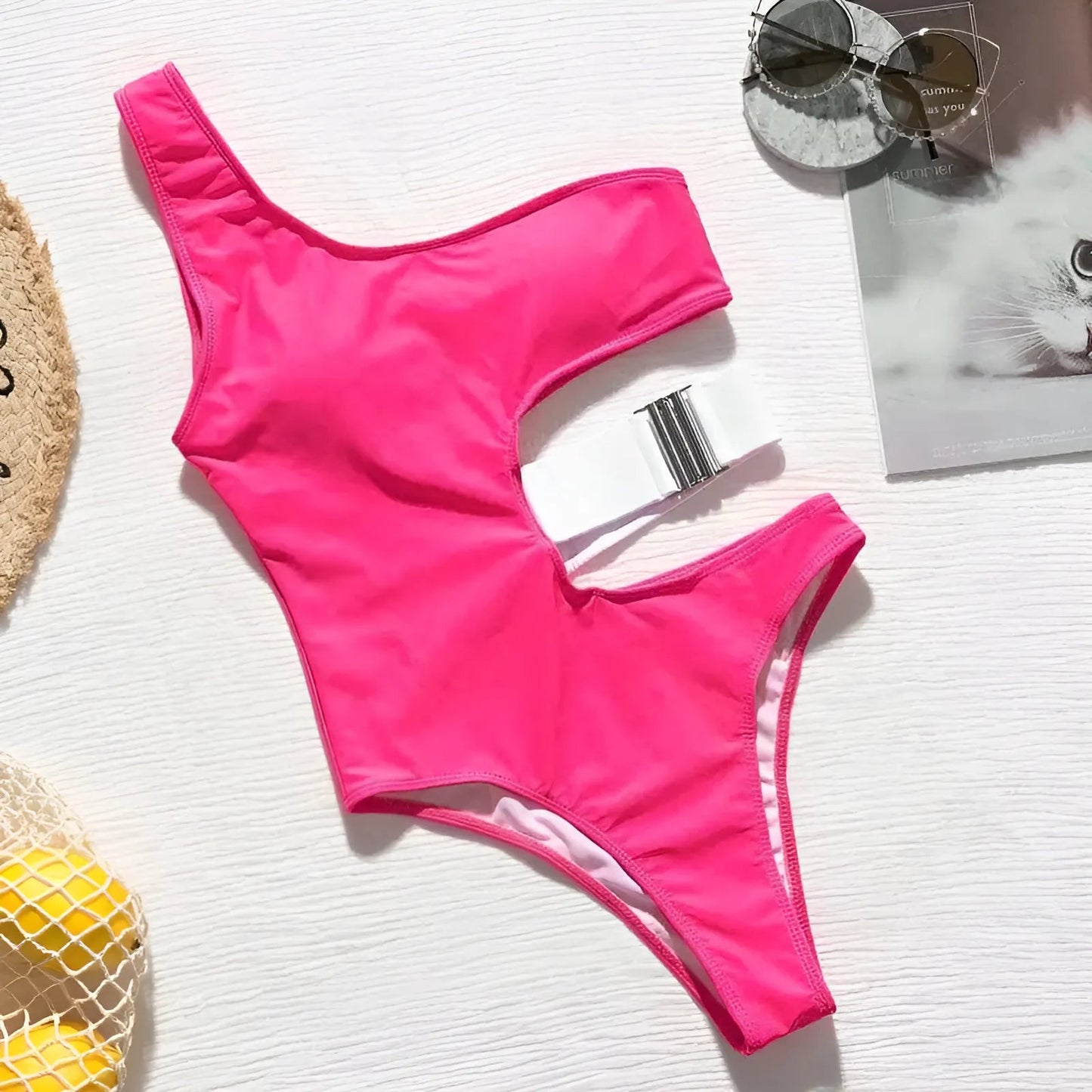  One-Piece Swimsuit with Cut-Outs