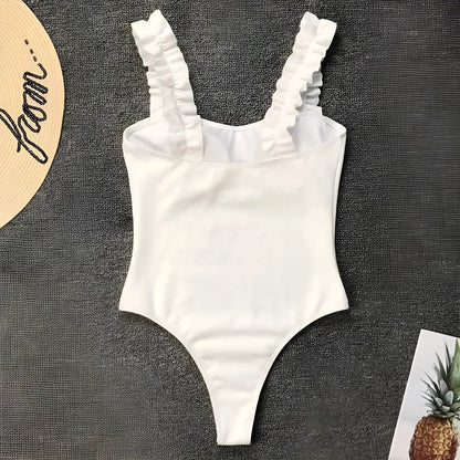  One-Piece Swimsuit with Decorative Straps