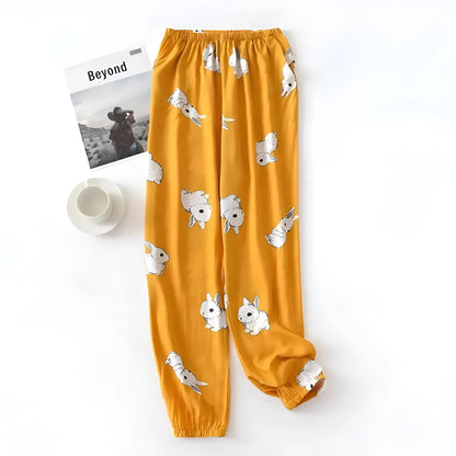 Orange Colourful Patterned Pyjama Trousers