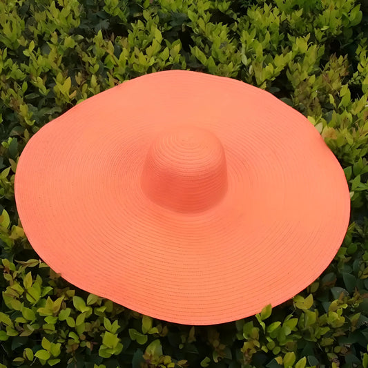 Orange Wide Brim Beach Hat