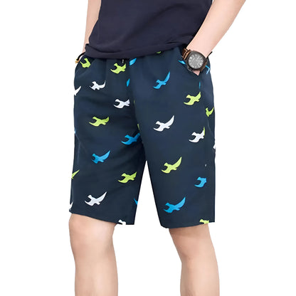 Pattern 1 Men's Long Swim Shorts with Colourful Print