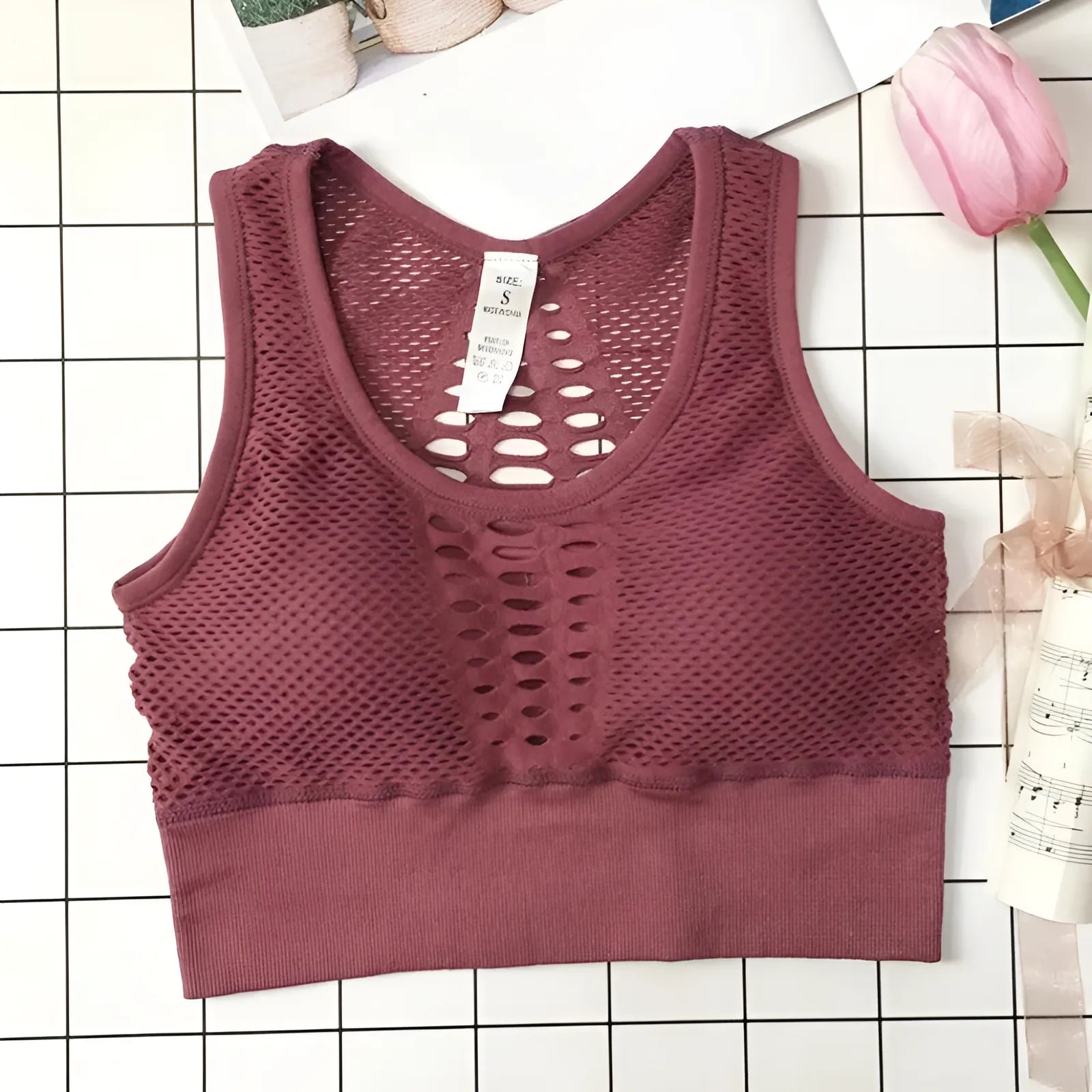 Pink Breathable Sports Bra