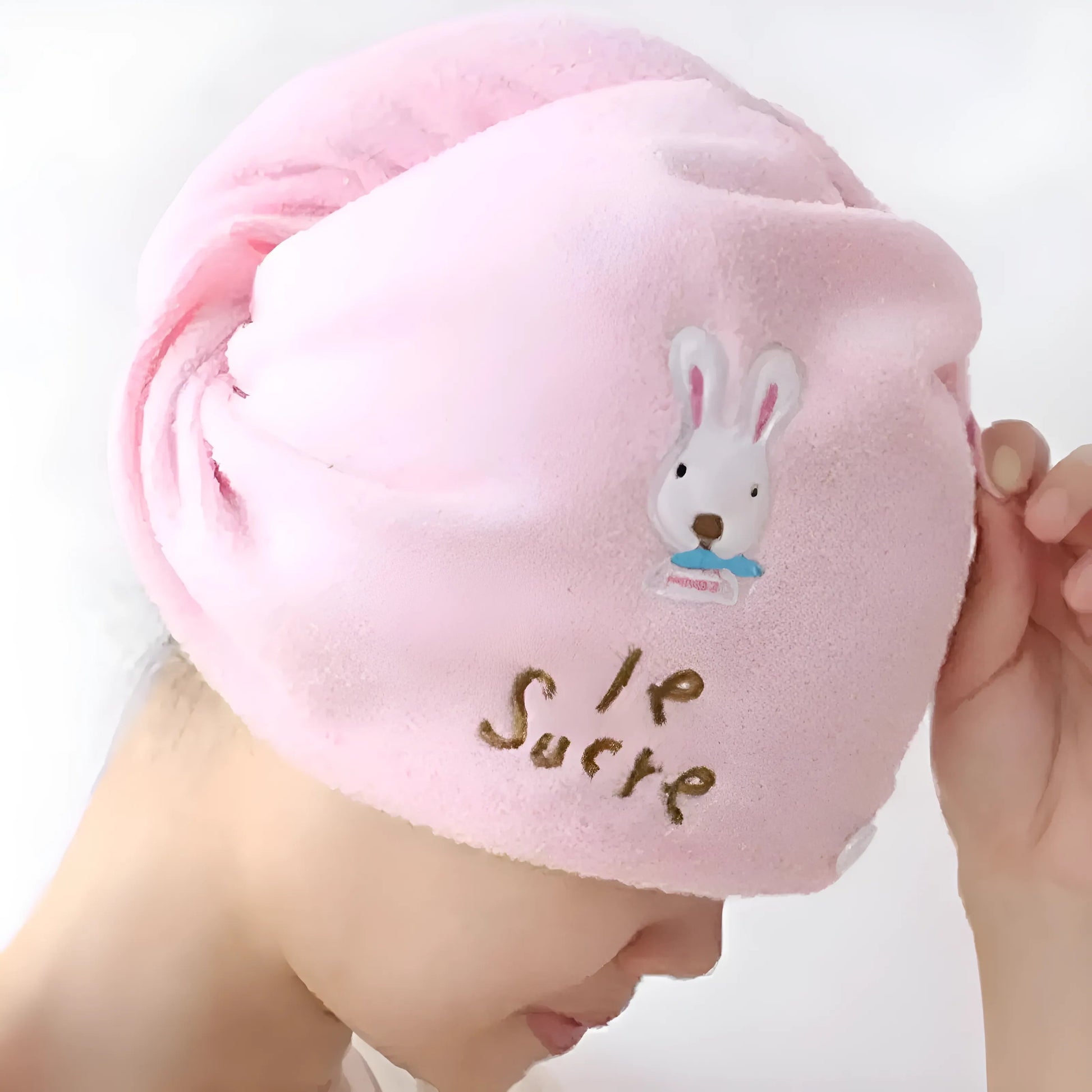 Pink Bunny Hair Towel