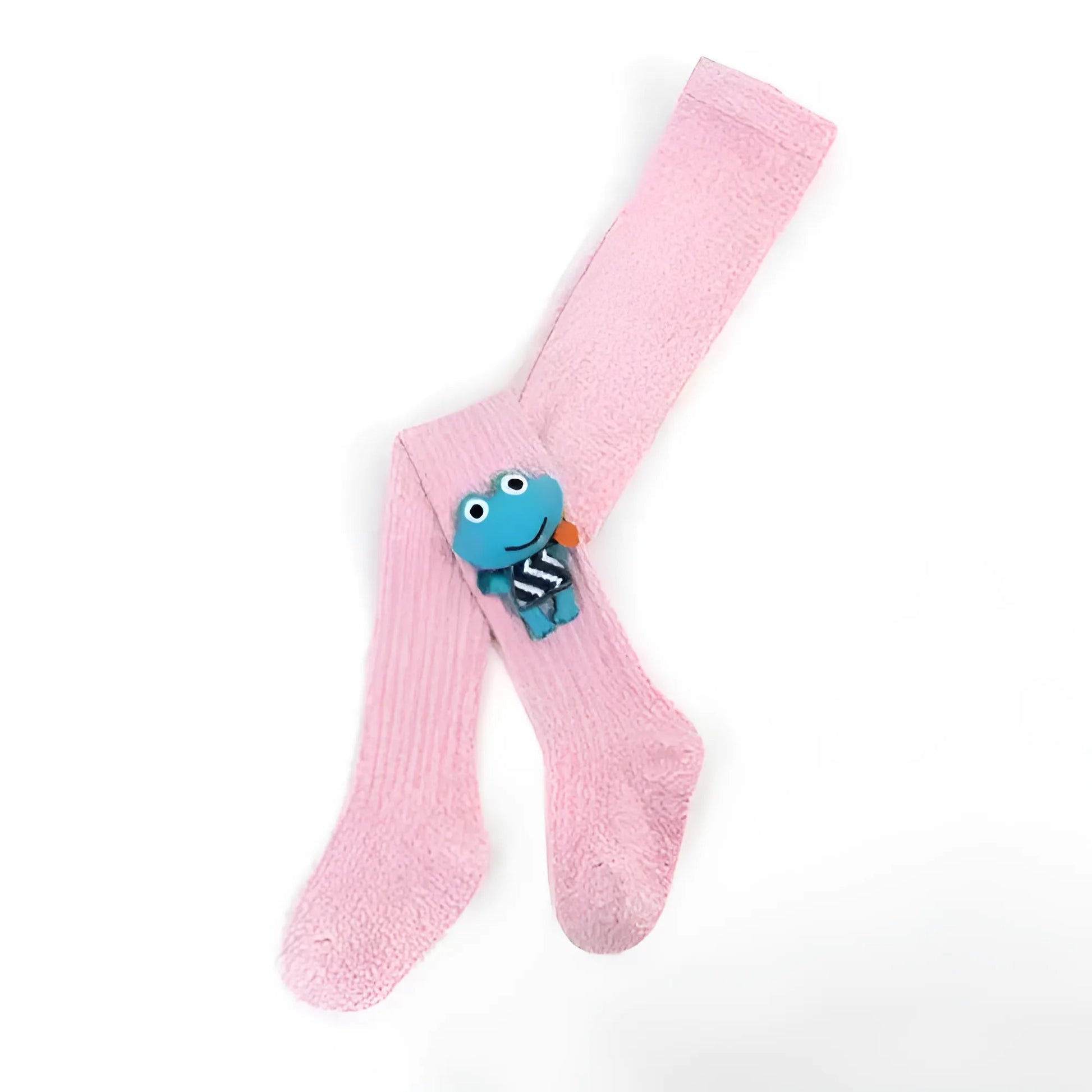 Pink Children's Tights with Frog Design