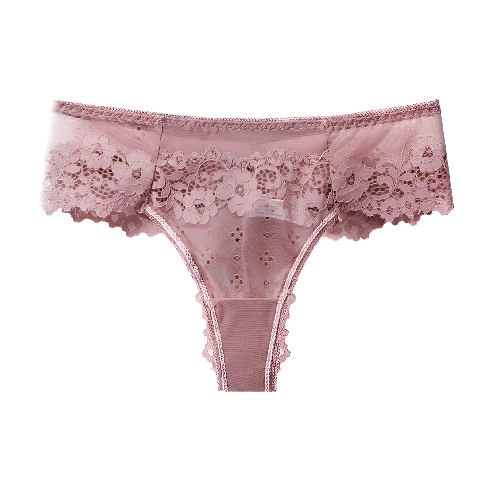 Pink Classic Lace String Panties