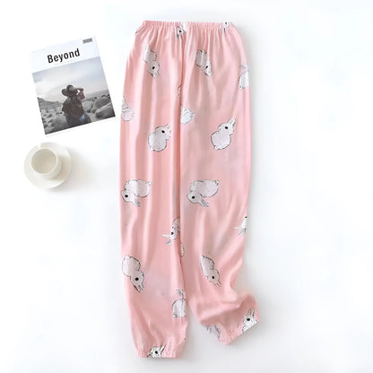 Pink Colourful Patterned Pyjama Trousers