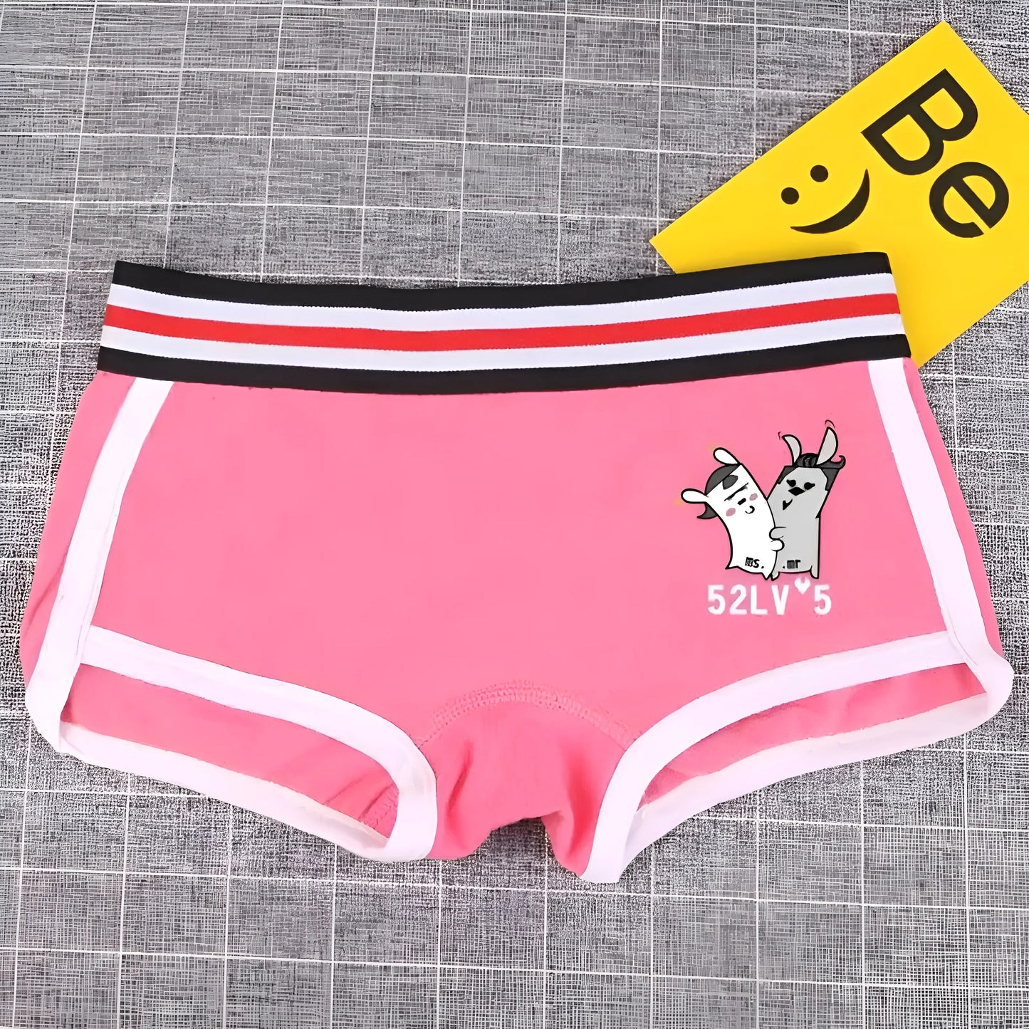 Pink Colourful Women's Boxer Shorts