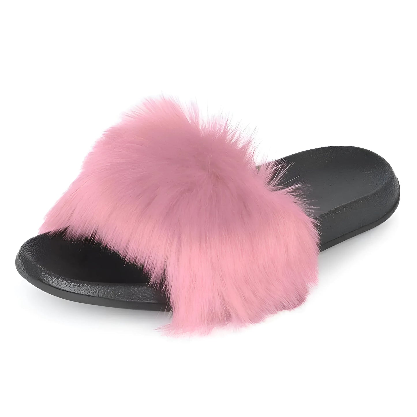 Pink Faux Fur Slippers