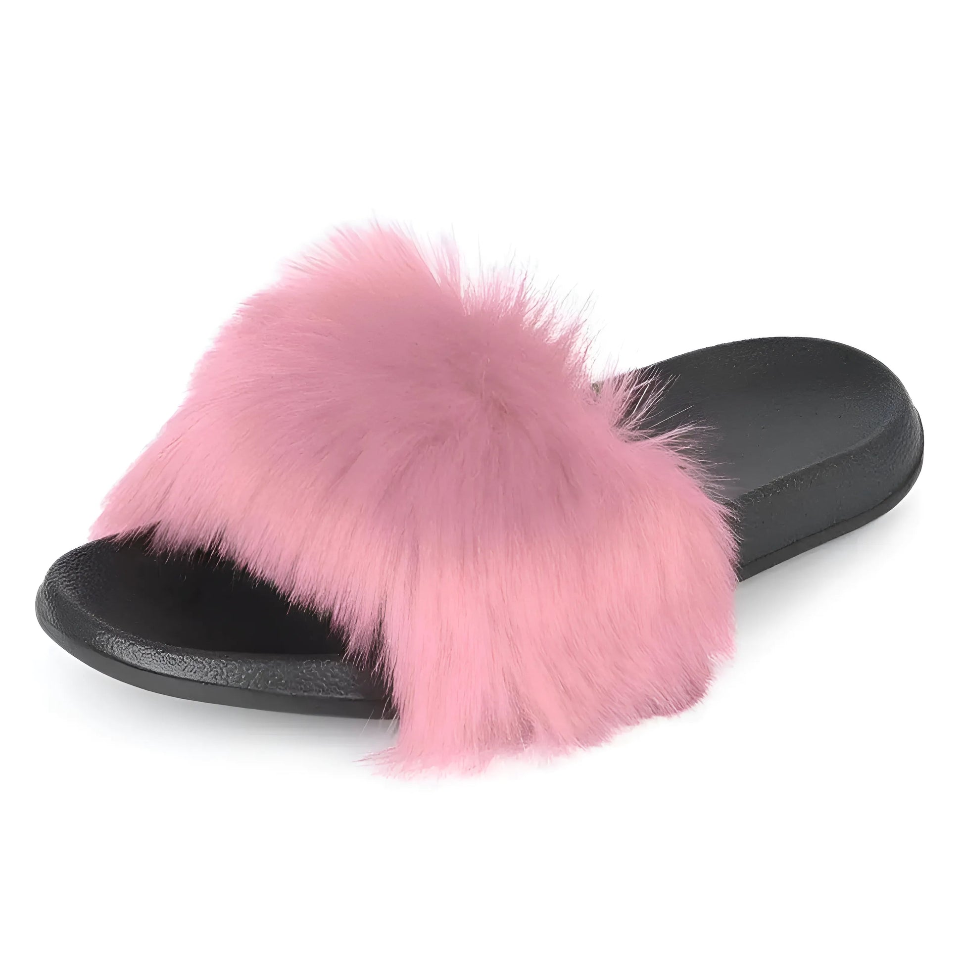 Pink Faux Fur Slippers