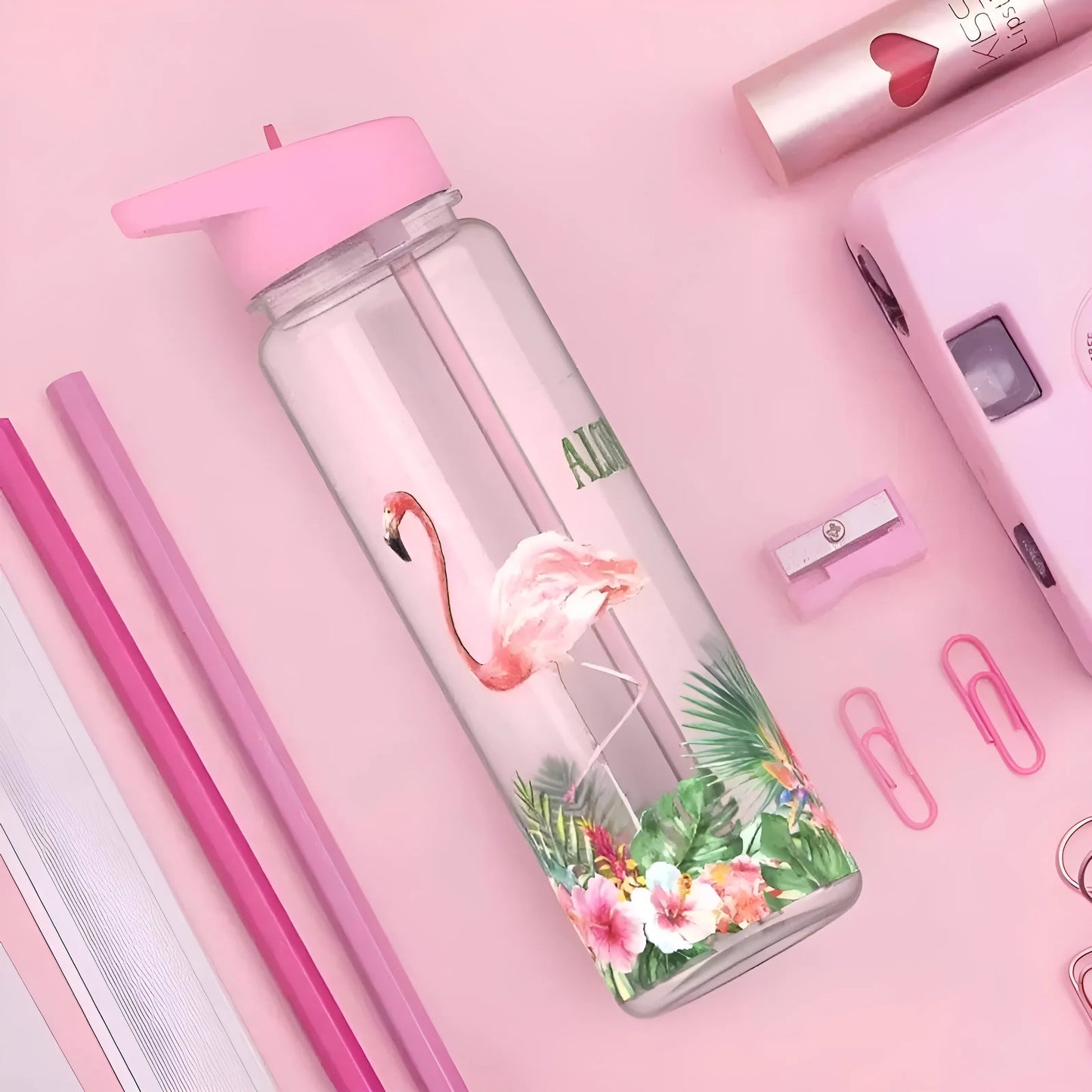 Pink Flamingo Water Bottle