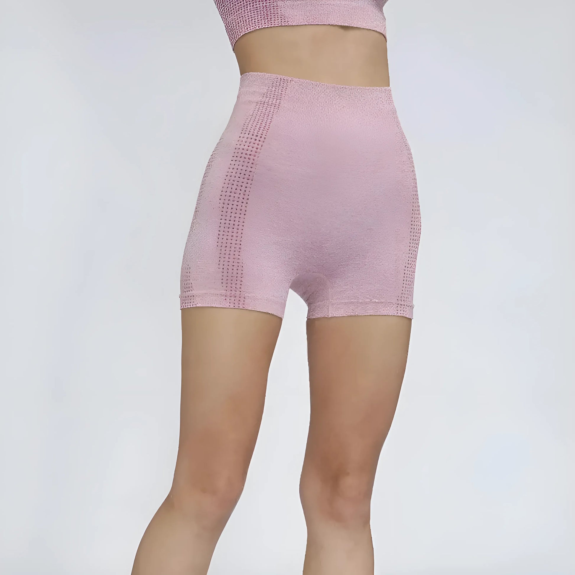 Pink High-Waisted Sports Shorts