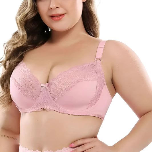 Pink Lace Bra in Plus Sizes