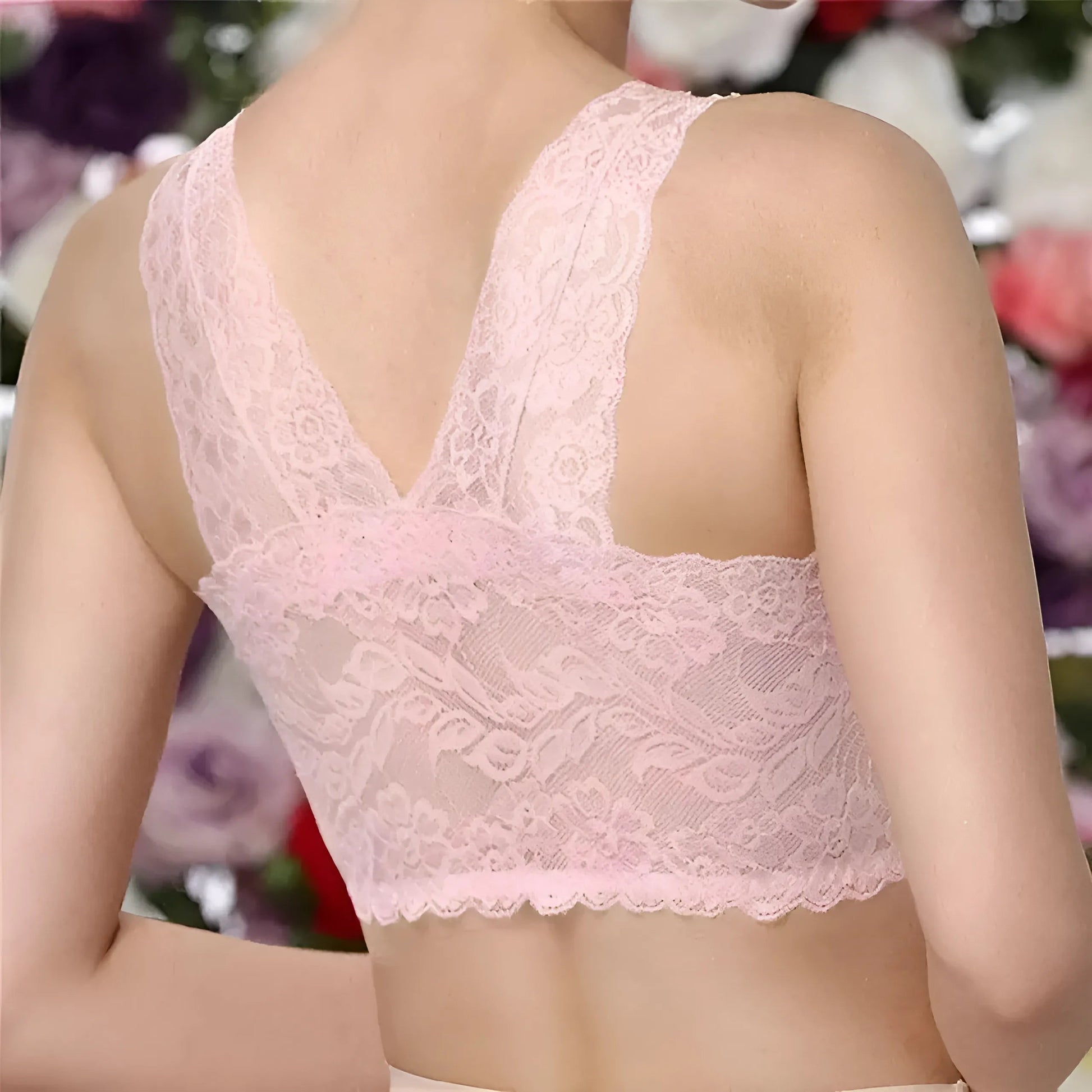 Pink Lace Bralette Bra