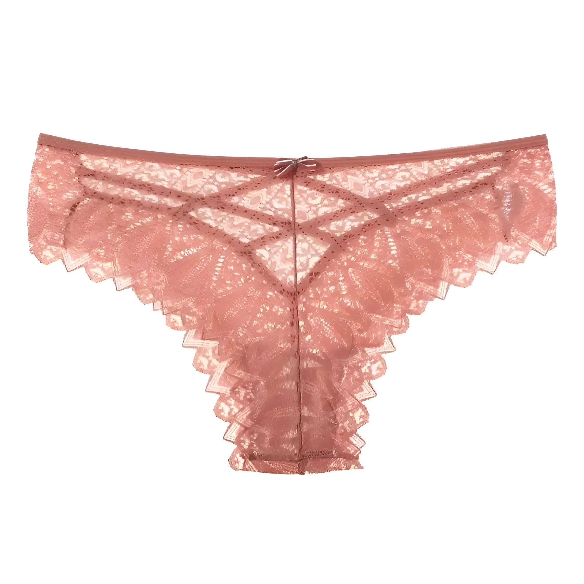 Pink Lace Briefs with Straps