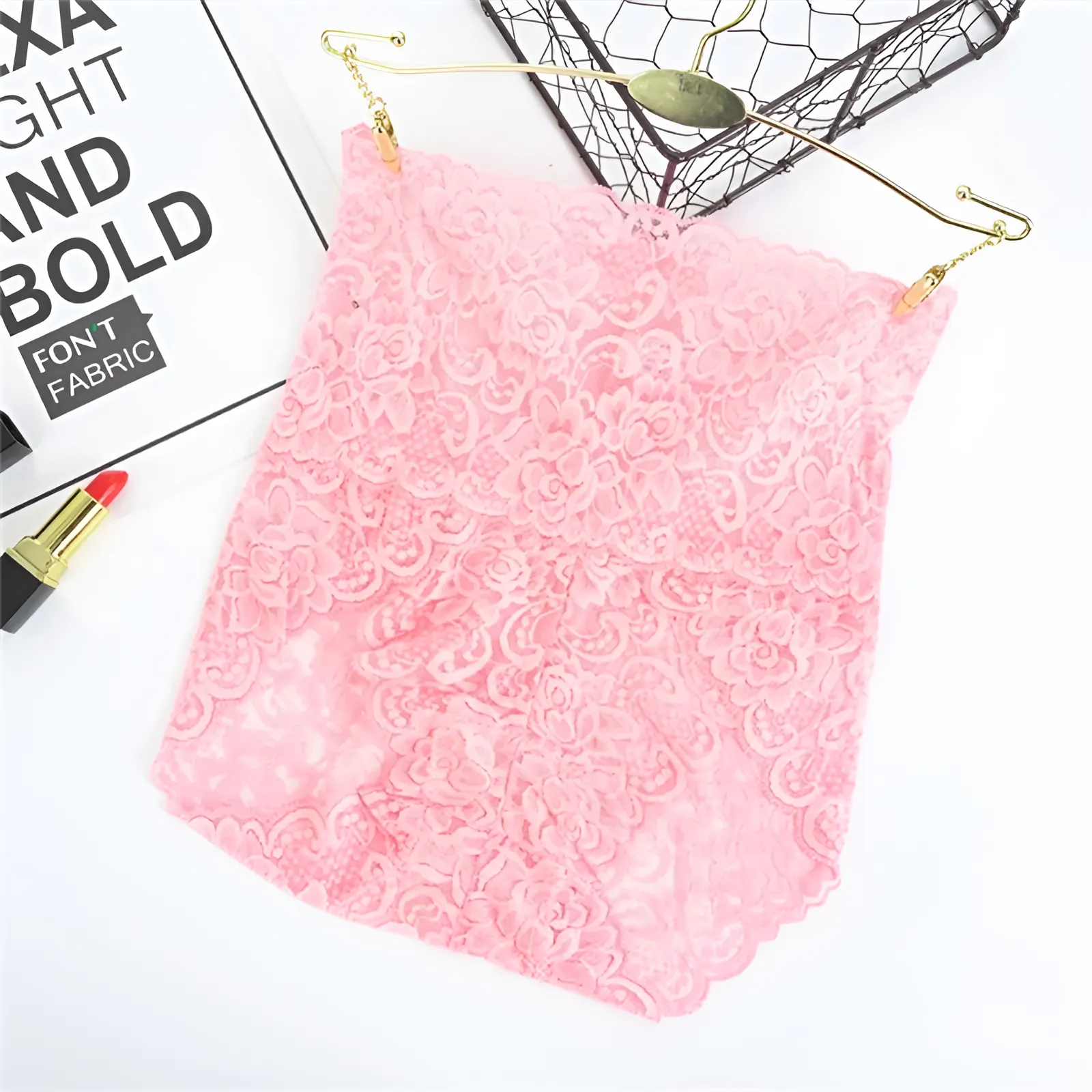 Pink Lace High-Waisted Knickers