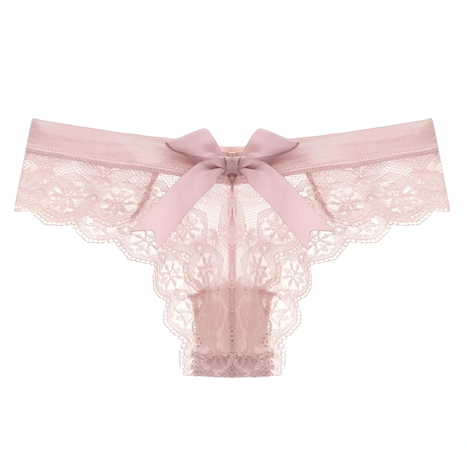 Pink Lace Knickers with Bow Detail at the Back