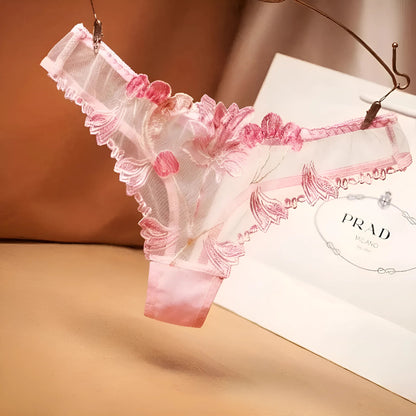 Pink Lace Knickers with Decorative Embellishments