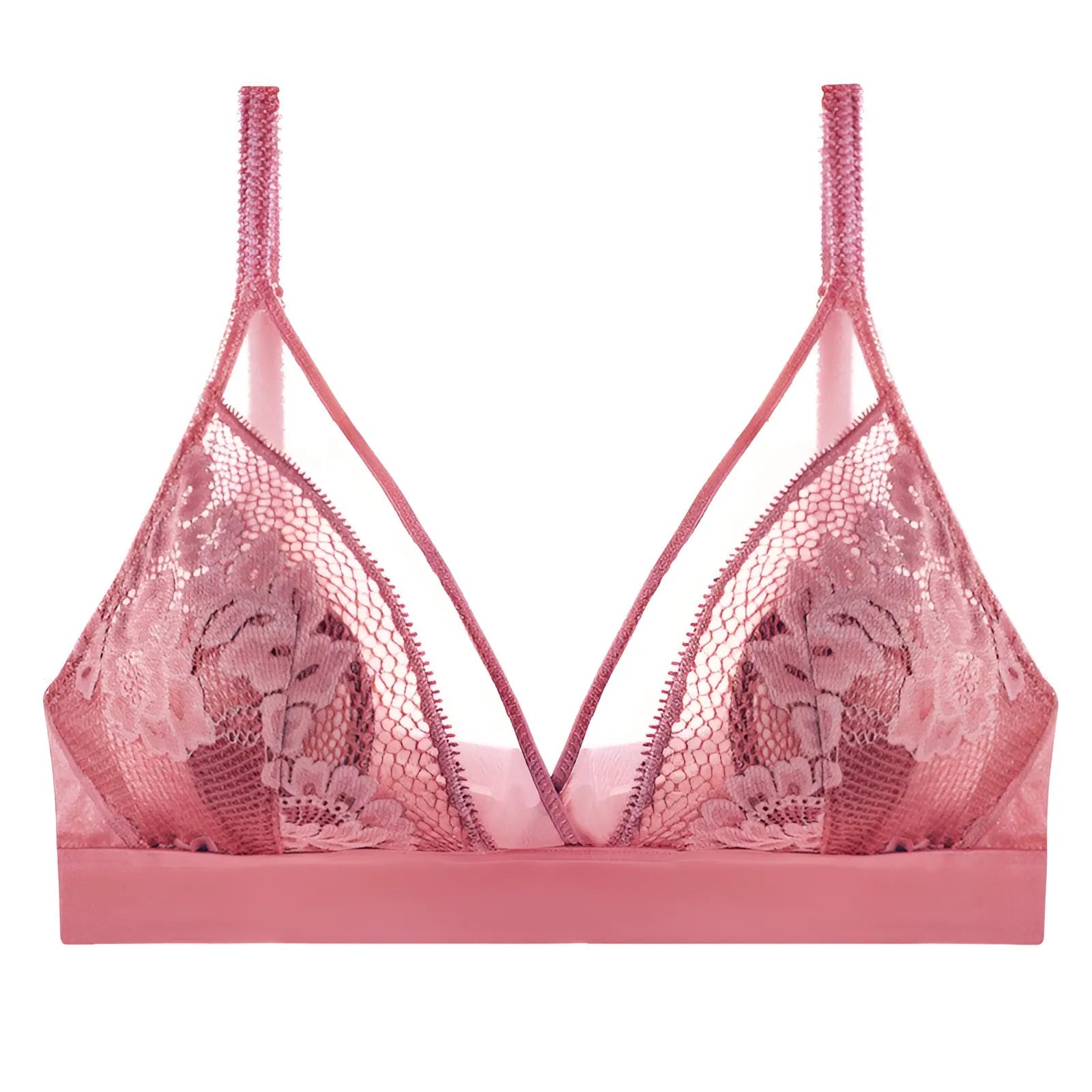 Pink Lace Triangle Cup Bra