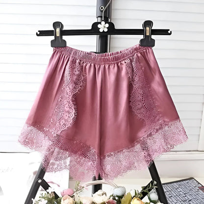 Pink Lace Trim Sleep Shorts