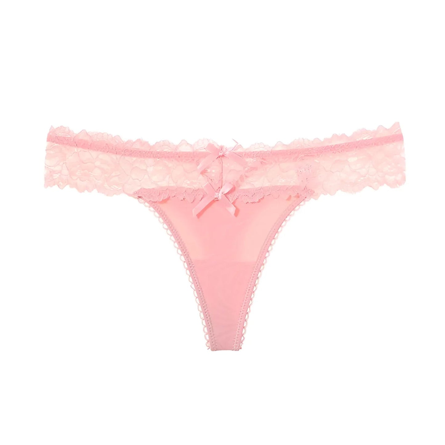 Pink Lace Trim Women's Knickers