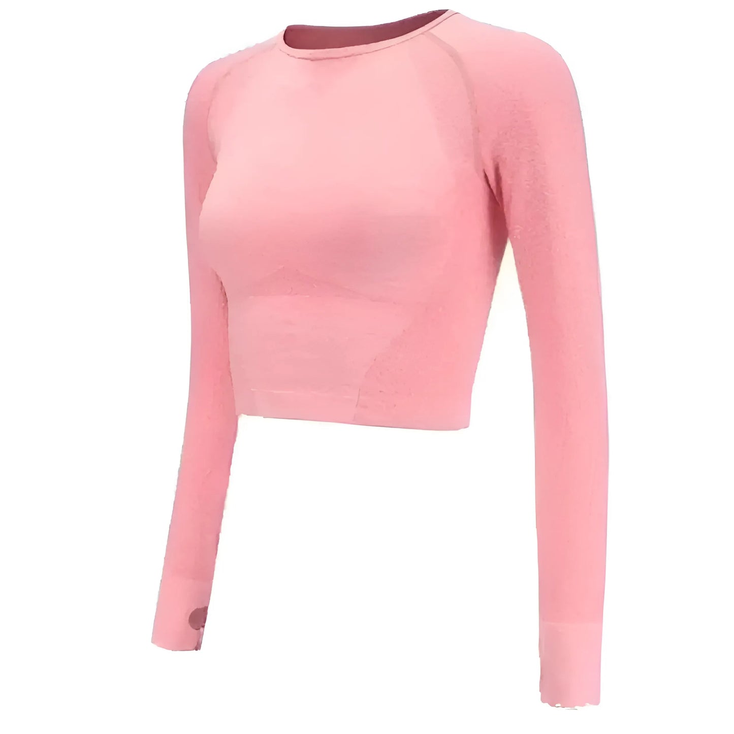 Pink Long Sleeve Sports Top with Thumb Hole