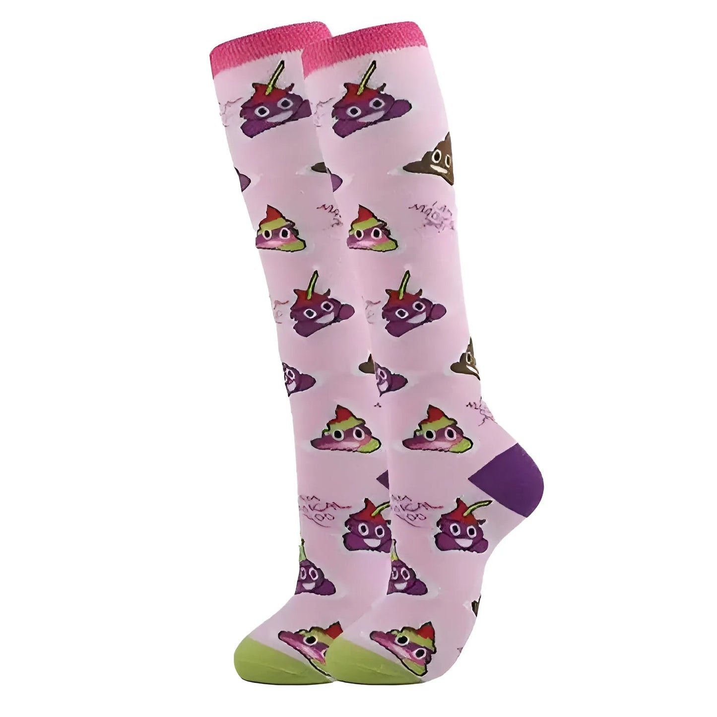 Pink Long Socks in Colourful Patterns