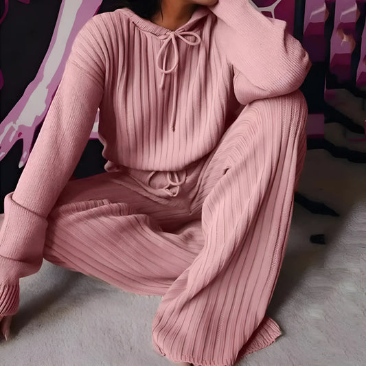 Pink Loose Striped Women's Pyjamas