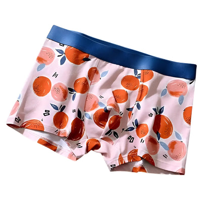 Pink Men's Fruit Print Boxer Shorts