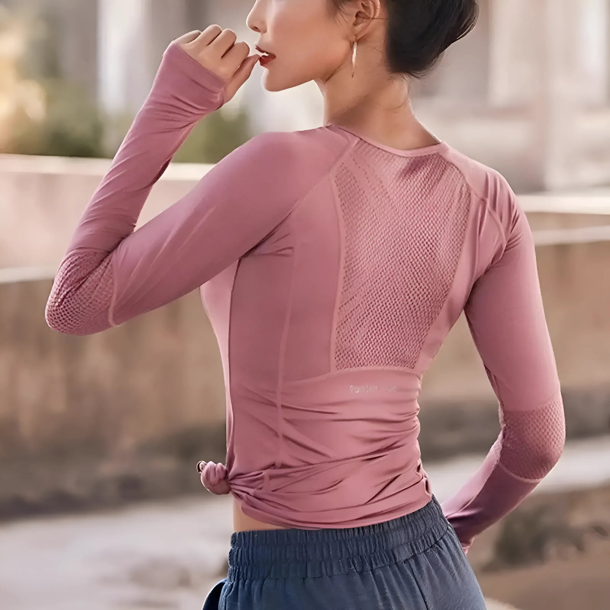 Pink Mesh Back Sports Top