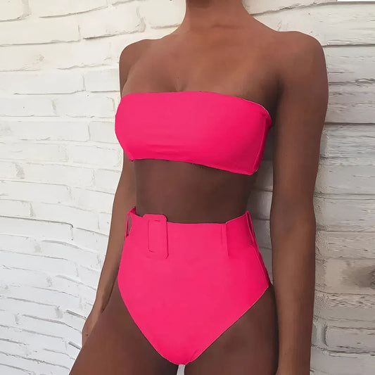 Pink Neon Two-Piece Swimsuit