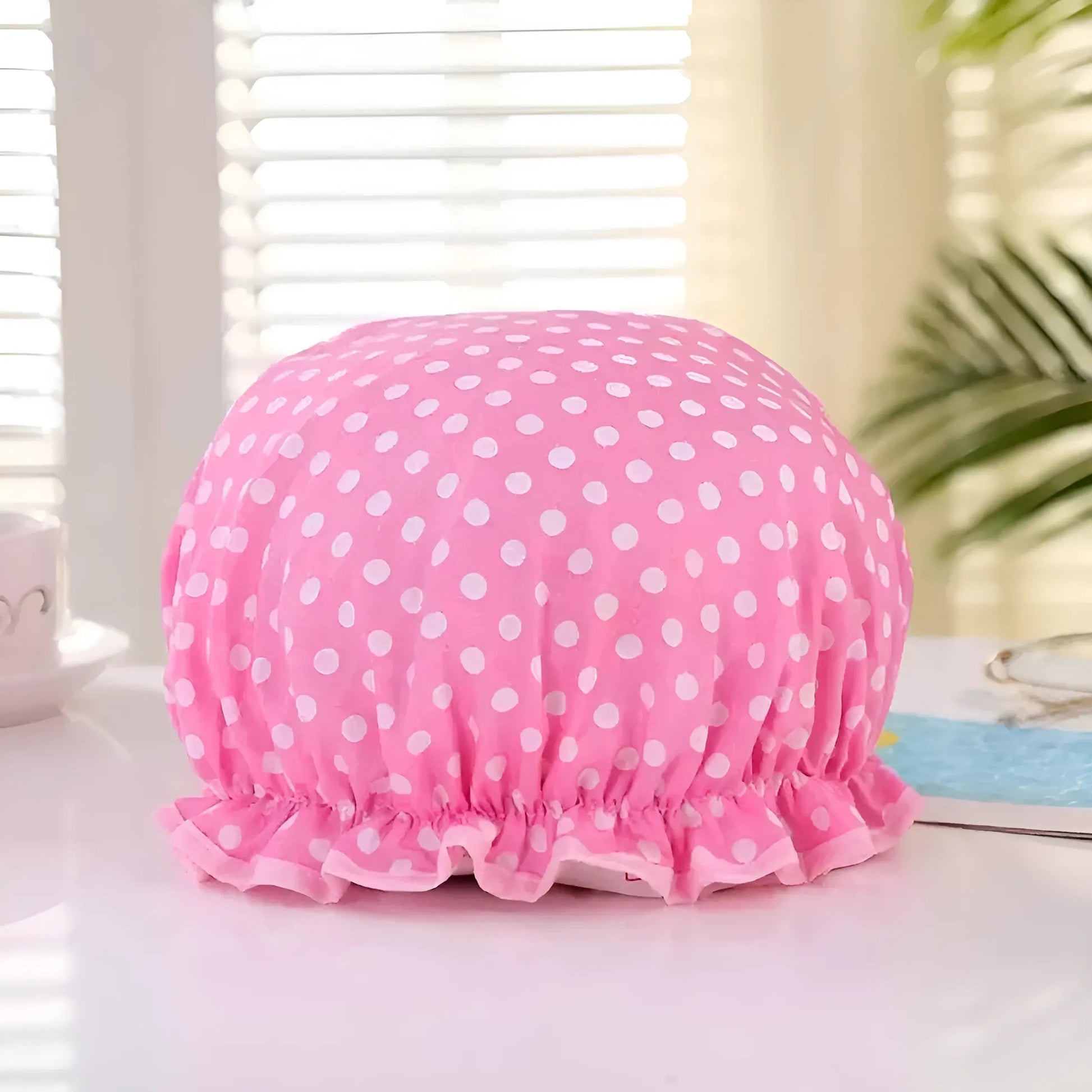 Pink Patterned Bathing Cap