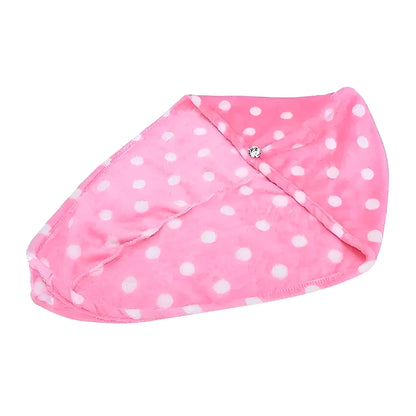 Pink Polka Dot Hair Towel