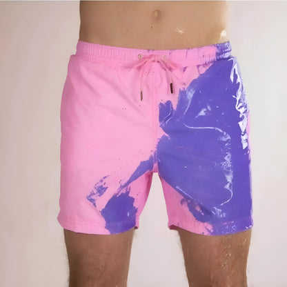 Pink-Purple Men's Colour-Changing Swim Shorts