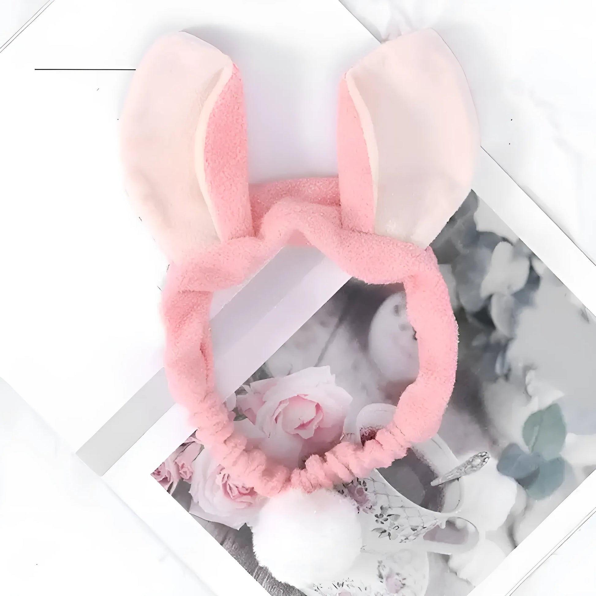 Pink Rabbit Ear Headband