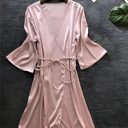 Pink Satin Robe Pinafore