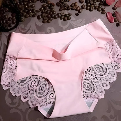 Pink Seamless Knickers with Lace Detail at the Back