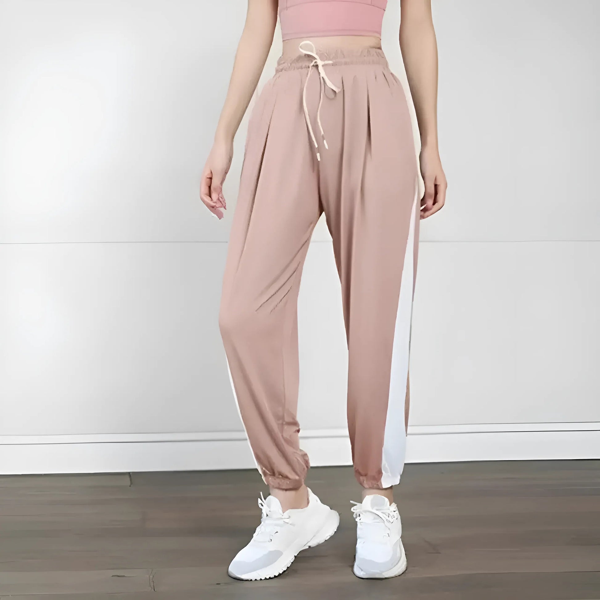 Pink Sporty Tracksuit with Side Panels