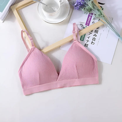 Pink Striped Bralette Bra