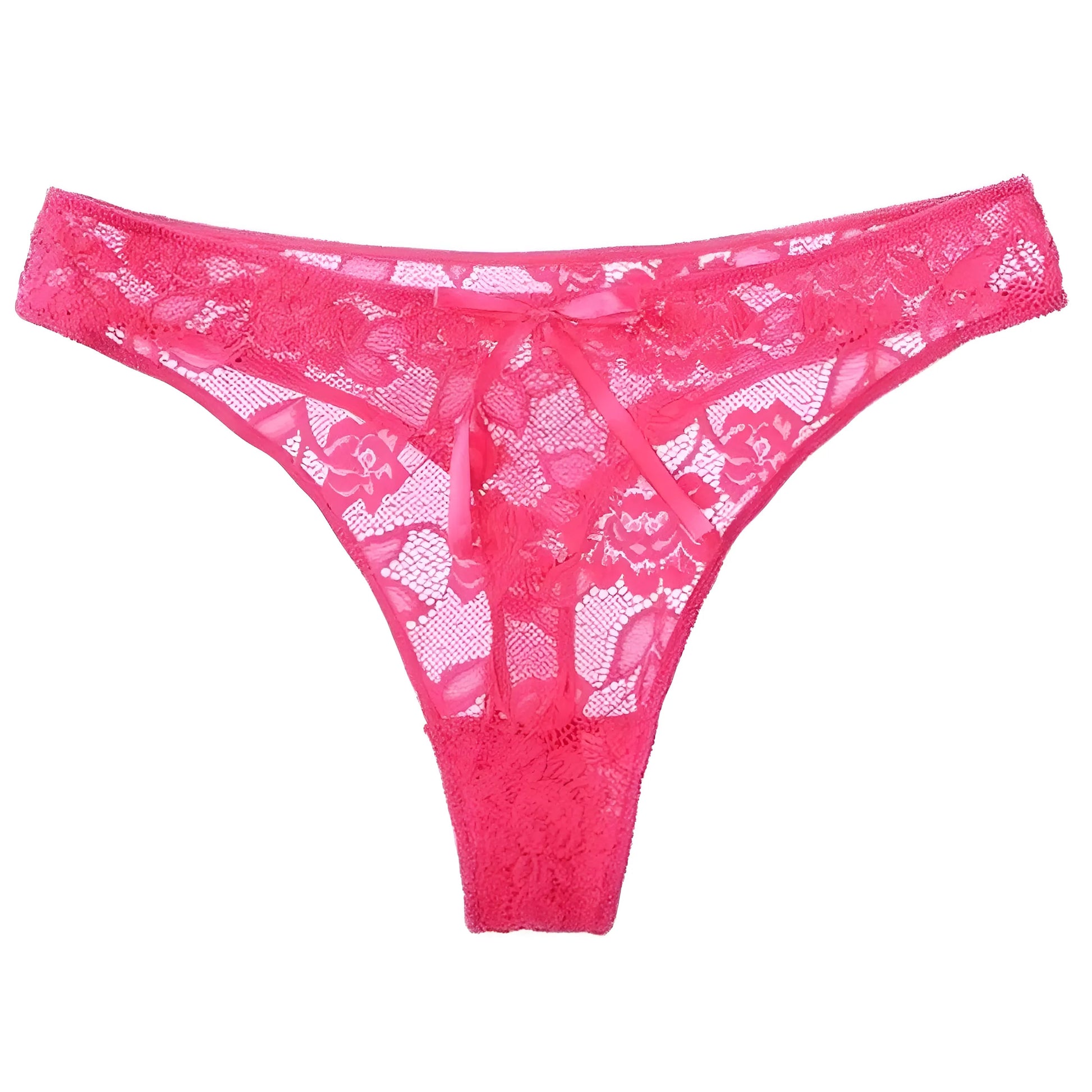 Pink Universal Classic Lace String Thongs