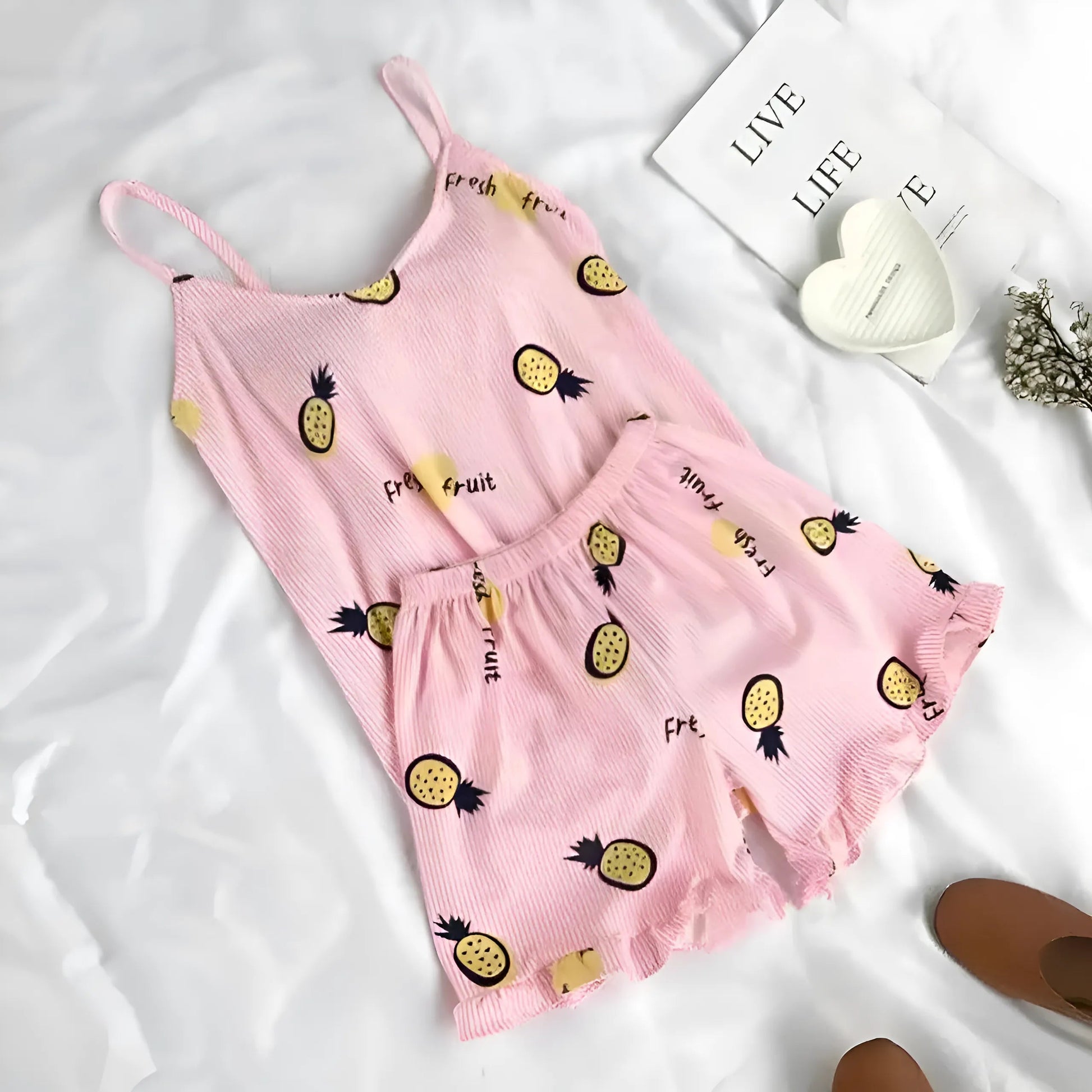 Pink Women's Bunny Print Pyjamas
