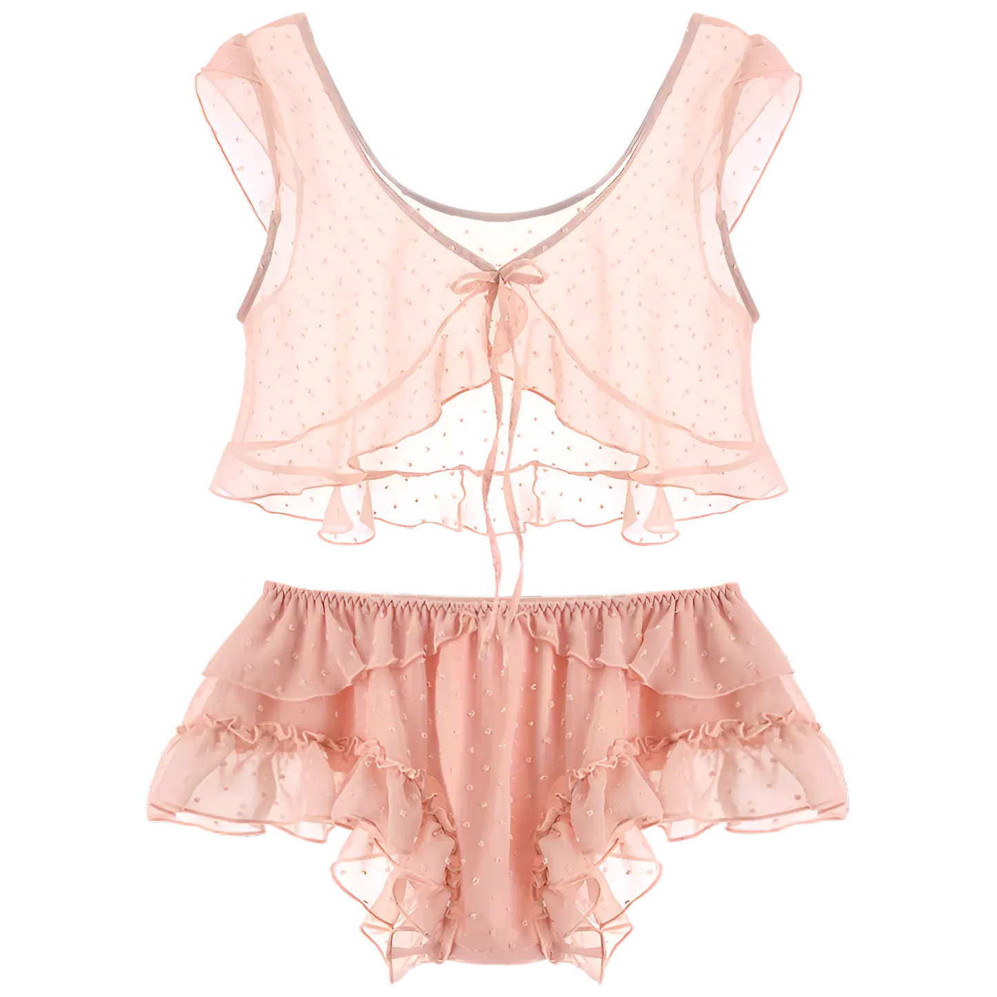 Pink Women's Pyjamas with Ruffles