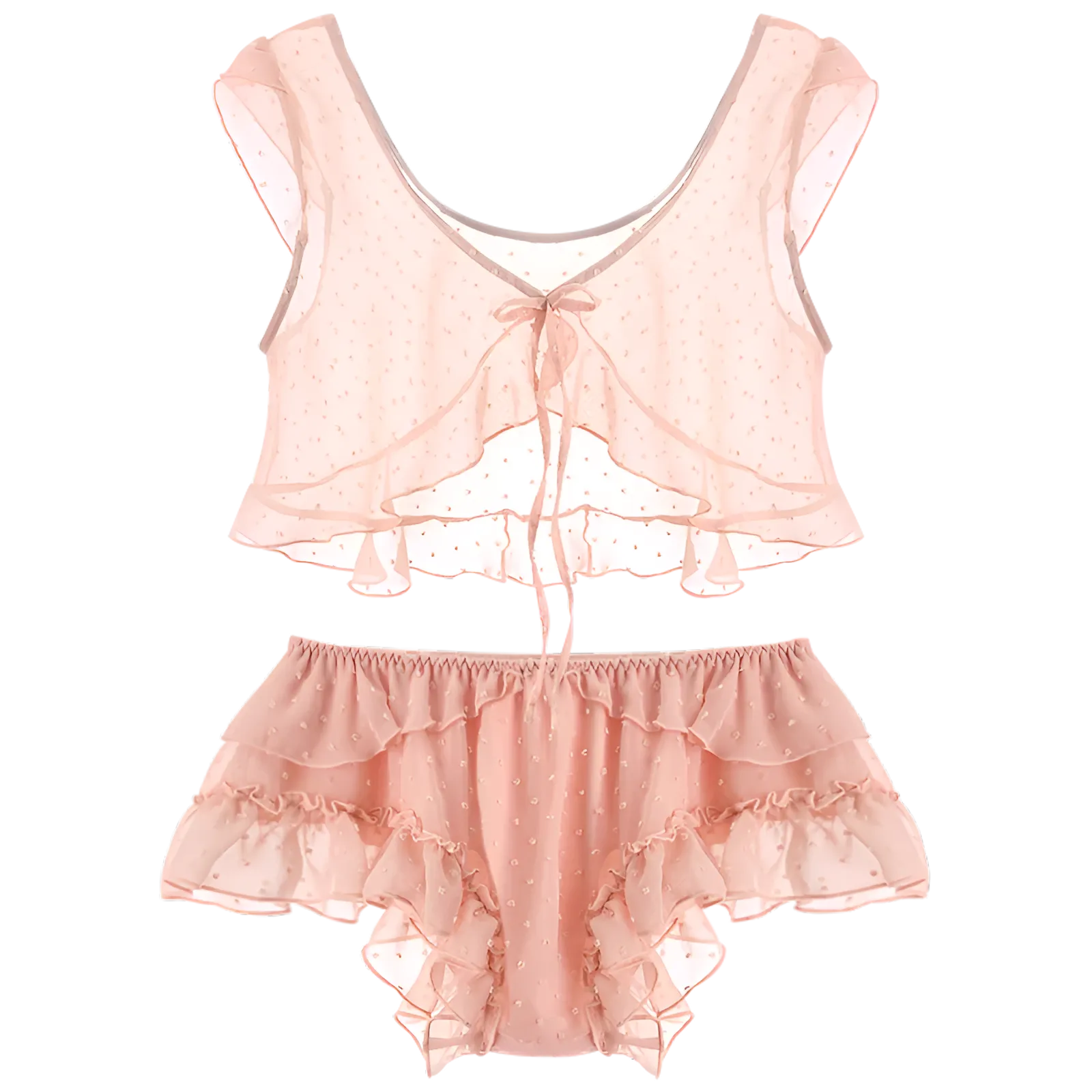 Pink Women's Pyjamas with Ruffles